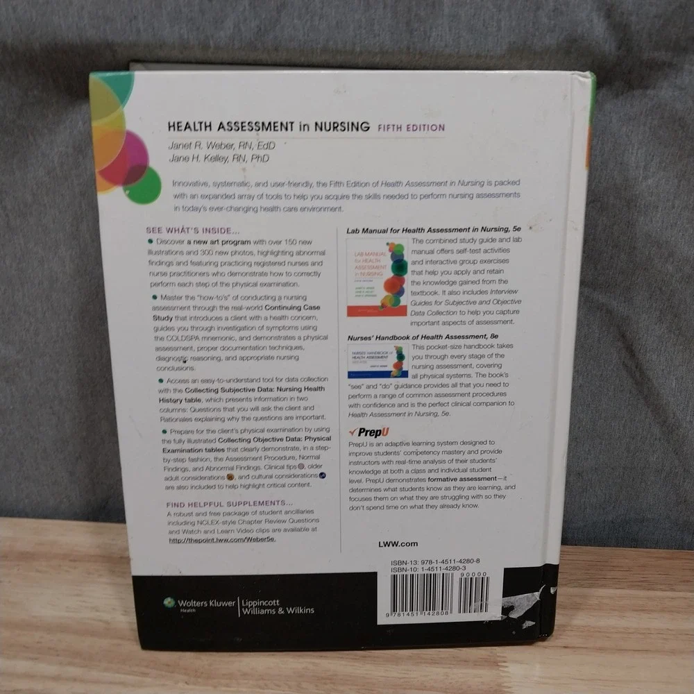 Health Assessment in Nursing Textbook 5th Edition Weber Kelley Hard Cover